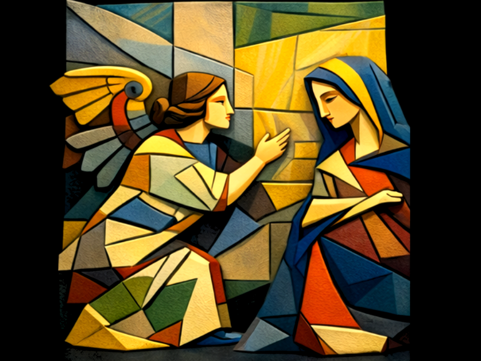 Cubist Renaissance #01 - Portrait Study I STL Wall Art preview image