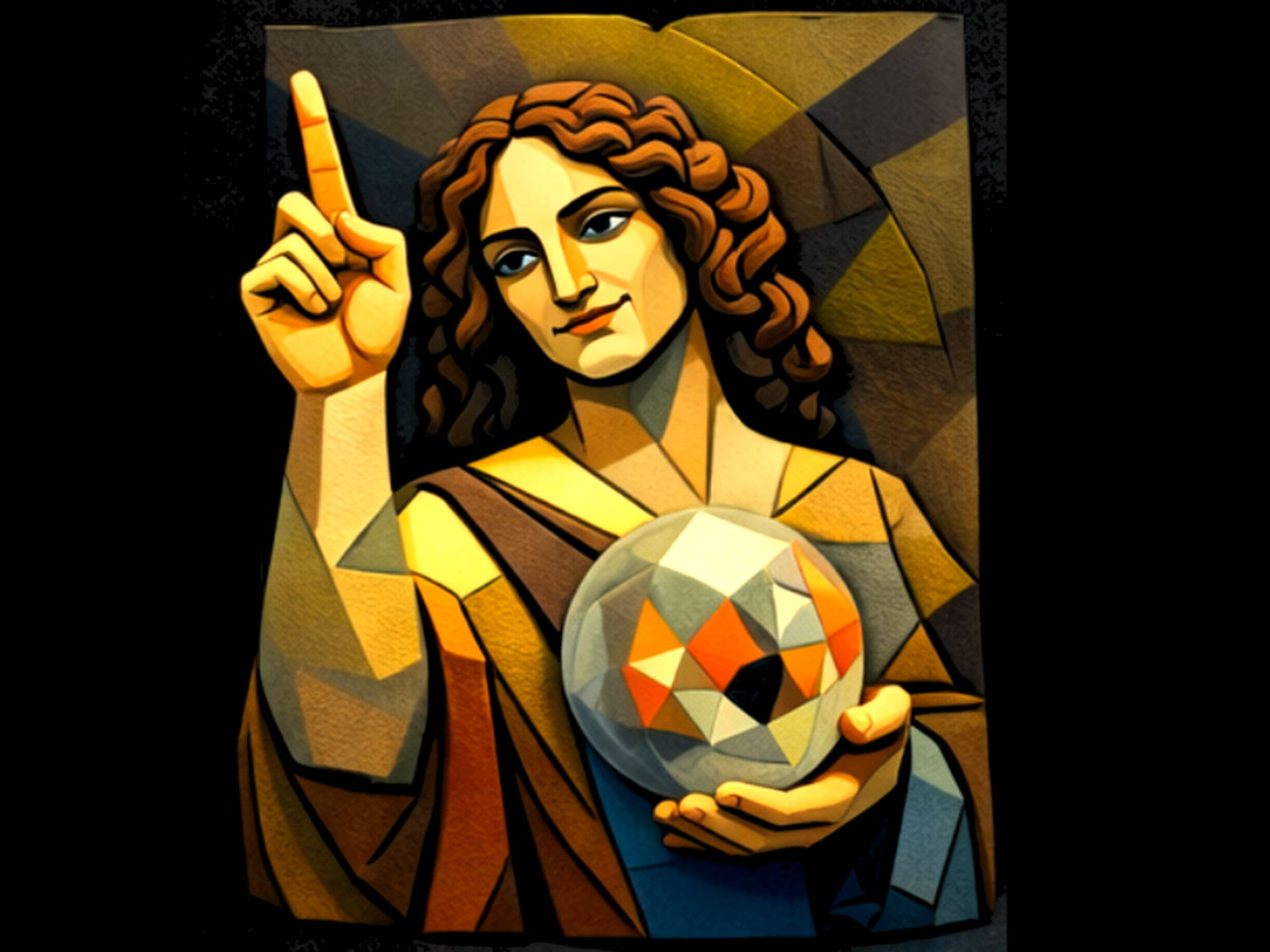 Cubist Renaissance #02 - Sacred Table Scene STL Wall Art preview image