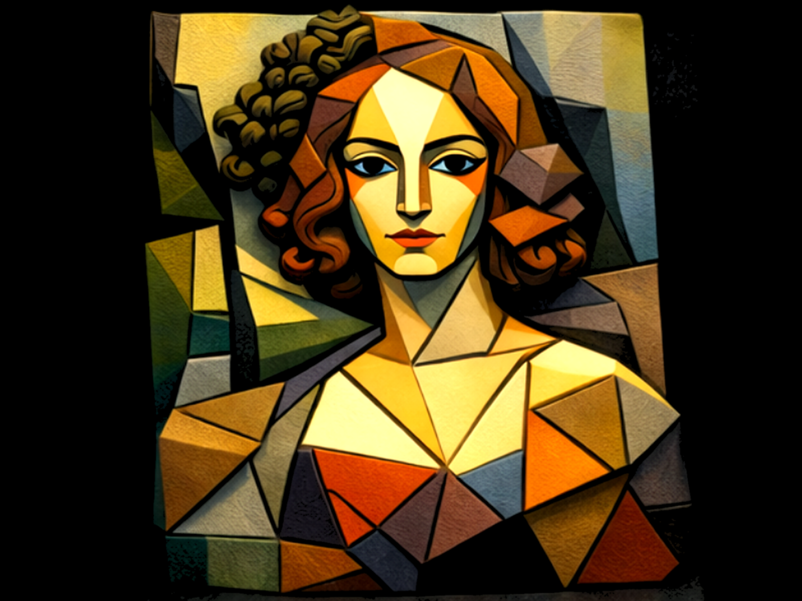Cubist Renaissance #04 - Renaissance Dialogue STL Wall Art preview image