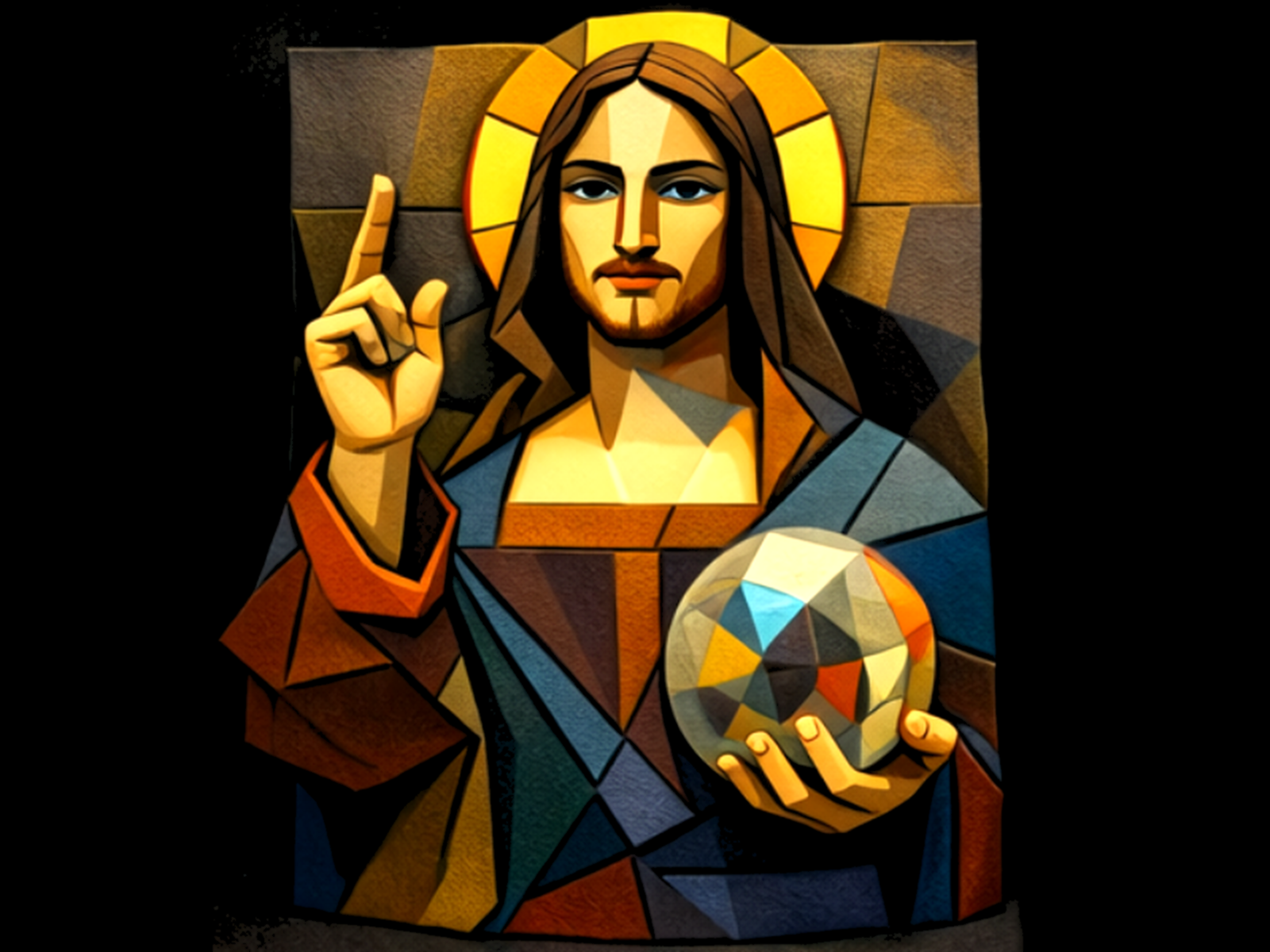 Cubist Renaissance #05 - Vitruvian Geometry STL Wall Art preview image