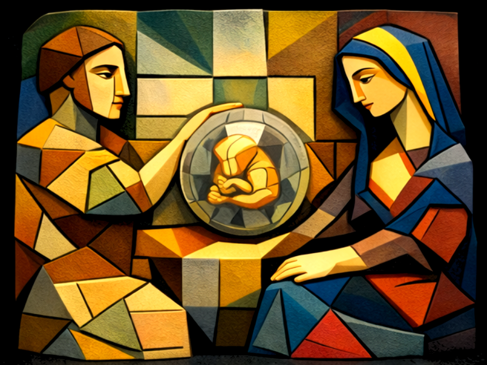 Cubist Renaissance #06 - Portrait Study II STL Wall Art preview image