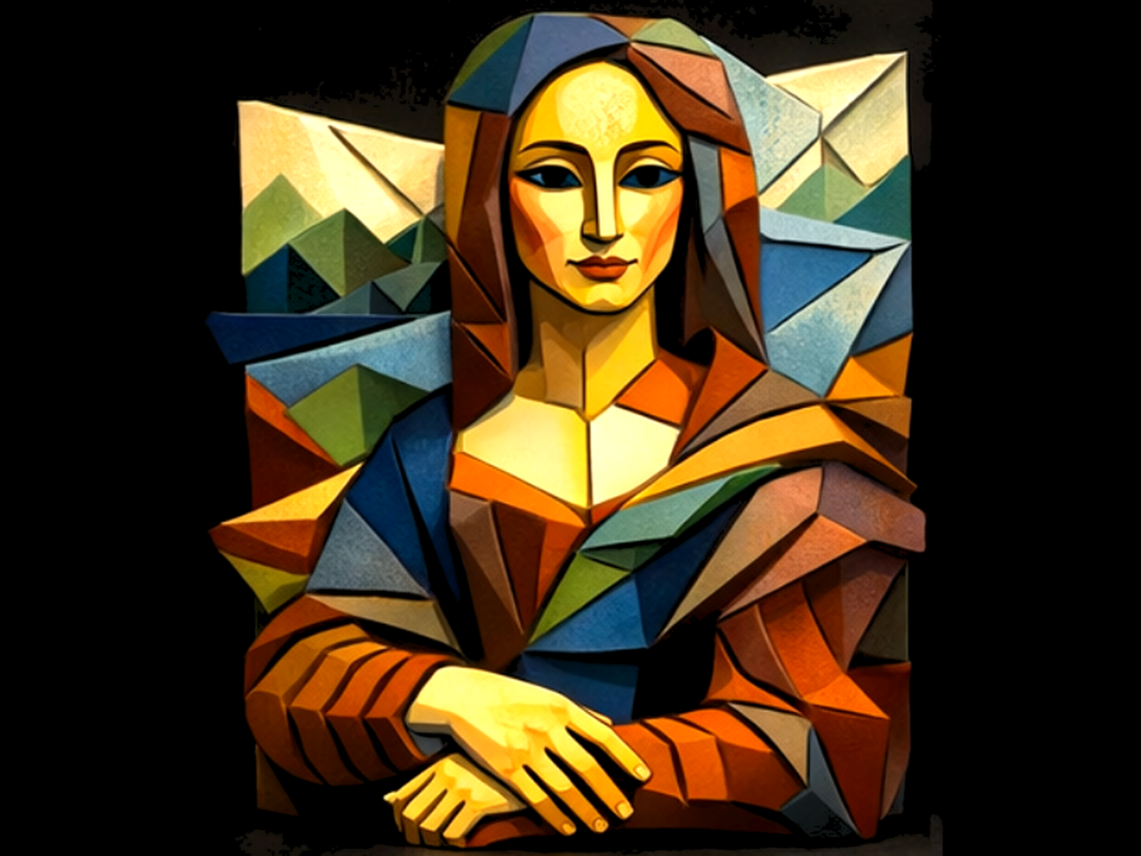 Cubist Renaissance #07 - Gesture Composition STL Wall Art preview image