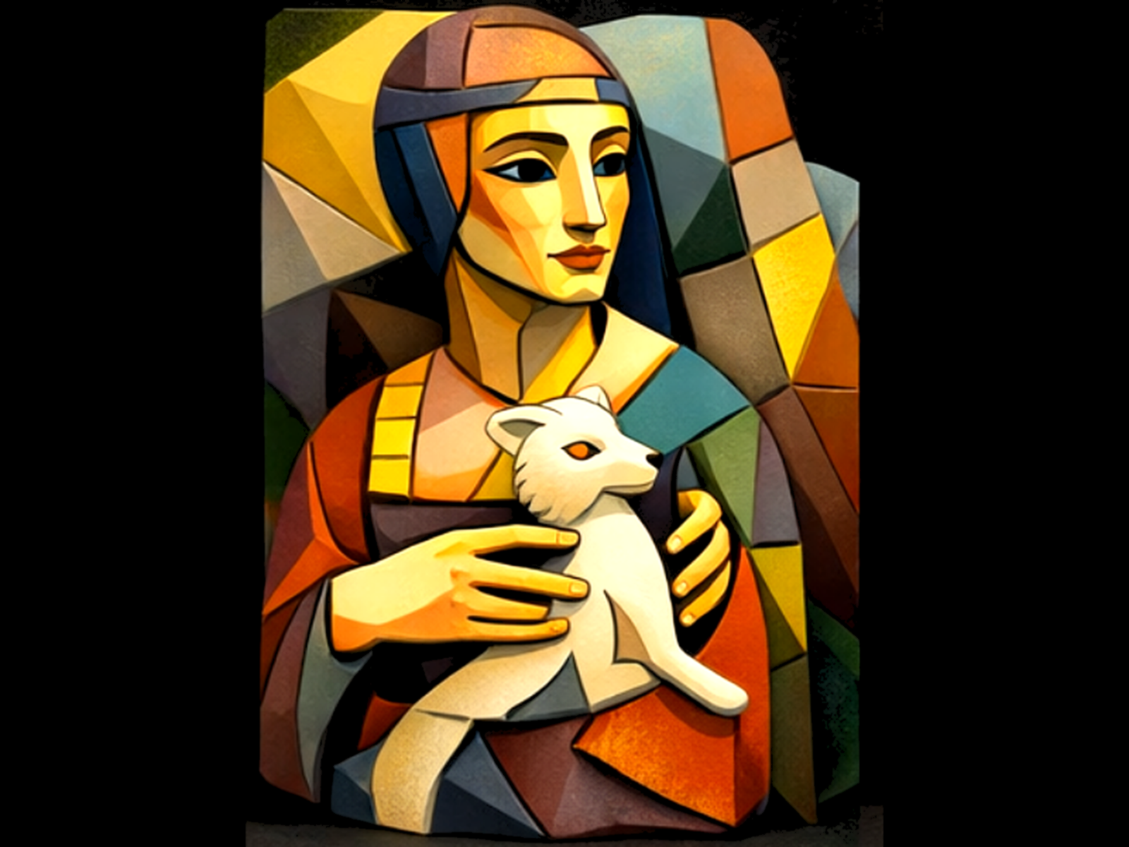 Cubist Renaissance #09 - Angelic Encounter STL Wall Art preview image