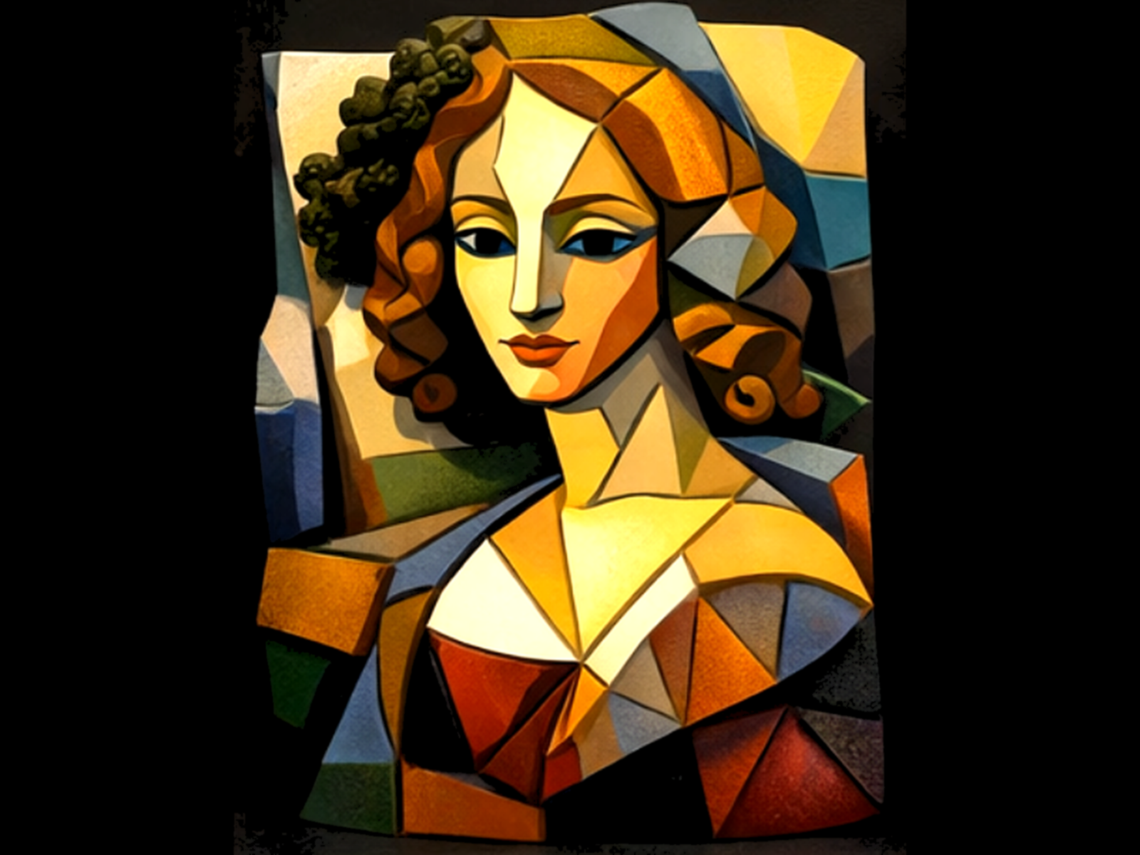 Cubist Renaissance #17 - Renaissance Panel STL Wall Art